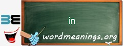 WordMeaning blackboard for in